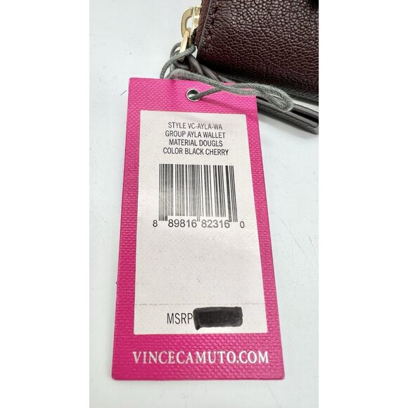 Vince Camuto Black Cherry Leather Wallet NWT - Picture 4 of 6